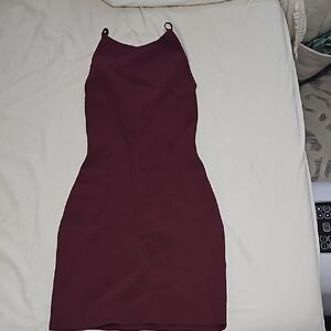 Aritzia Babaton Burgundy Mini Dress